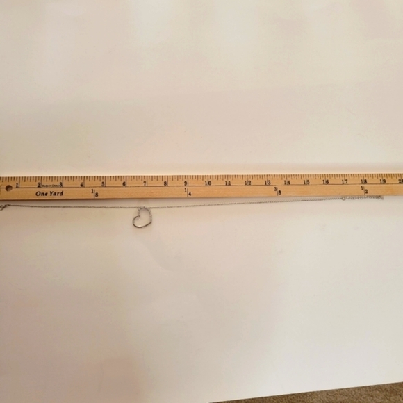 Bijoux By Meera Silver-Tone Rhinestone Heart Pendant Necklace - Picture 4 of 5